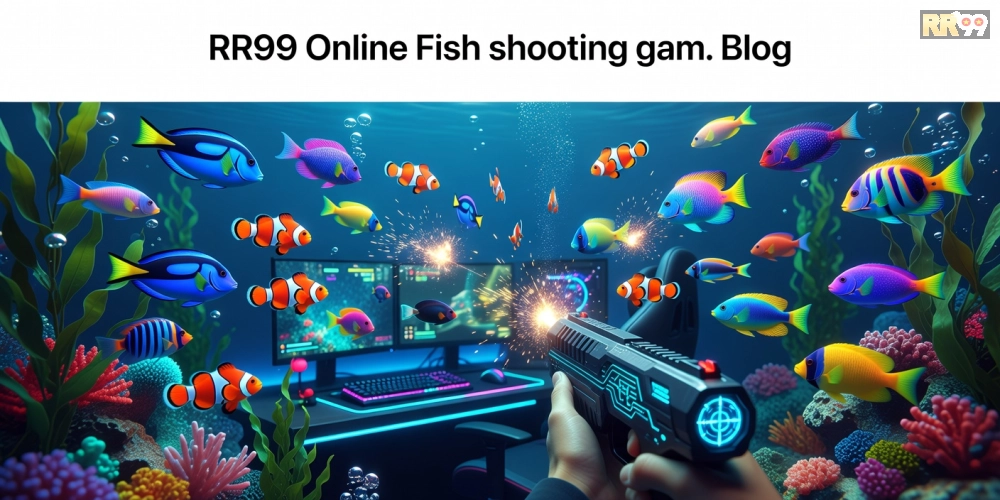 Minh họa khái niệm game bắn cá online rr99 với hình ảnh cá đa sắc dưới đại dương