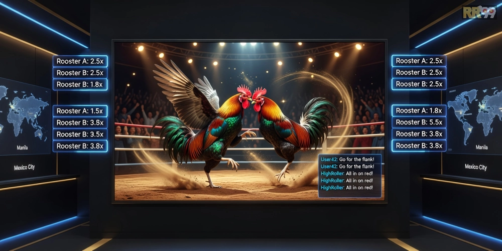 Minh họa khái niệm xem đá gà trực tiếp tại nền tảng casino uy tín với giao diện hiện đại