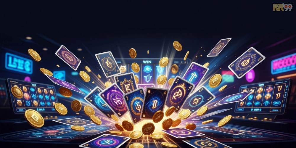 Khái niệm game bài nổ hũ rr99 được minh họa qua các yếu tố cơ bản và cơ chế chơi