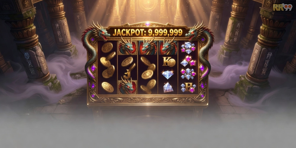 Giao diện game Hu Vàng trên rr99 với jackpot đang tích lũy lớn