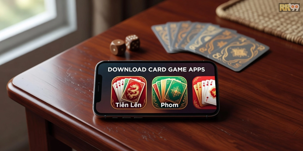 Hình minh họa giao diện tải game bài RR99 trên điện thoại thông minh